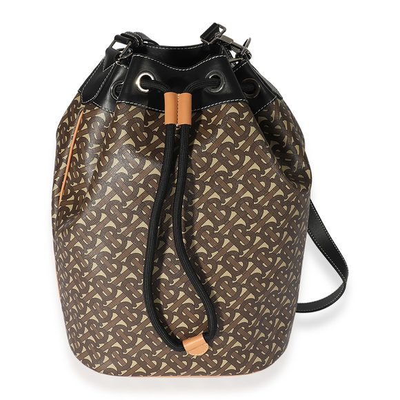 Burberry Bridle Brown TB Canvas Chesterton Bucket Bag - Picture 1 of 7